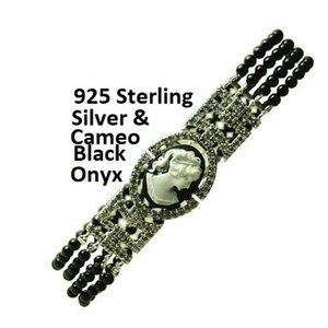 cameo bracelet cubic zirconia 925 sterling silver New